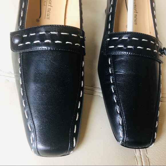 NEW! Black Leather Slip on Low Heels Shoes Size 5M - Picture 5 of 5